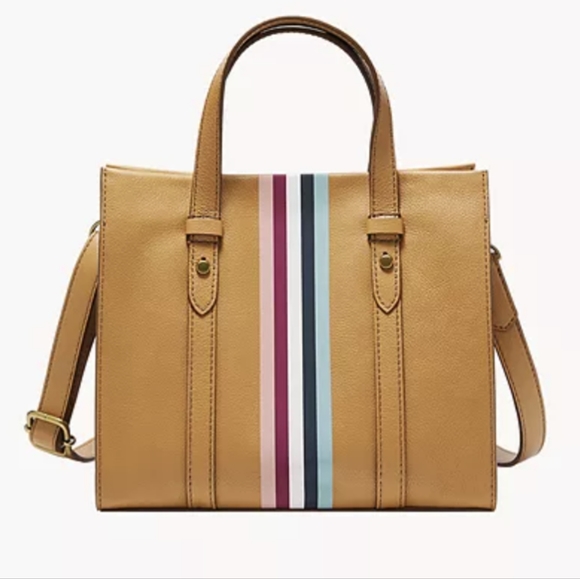 Fossil Bags Fossil Kingston Satchel Tan Medium Sized Square